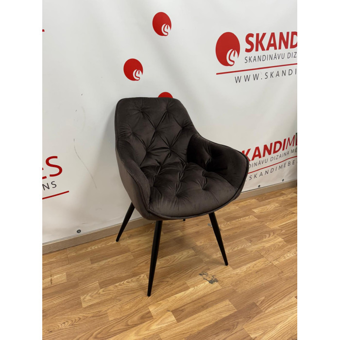 Silla de cocina Karsten (Terciopelo marrón)